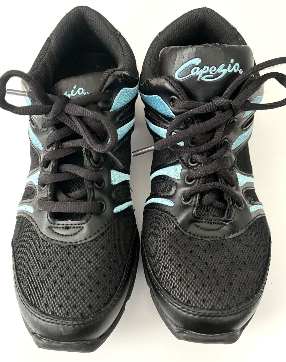 Capezio Bolt Dansneaker DS30 Women's  Black & Aqua Dance Shoe Sneaker Size 7 - Picture 4 of 8